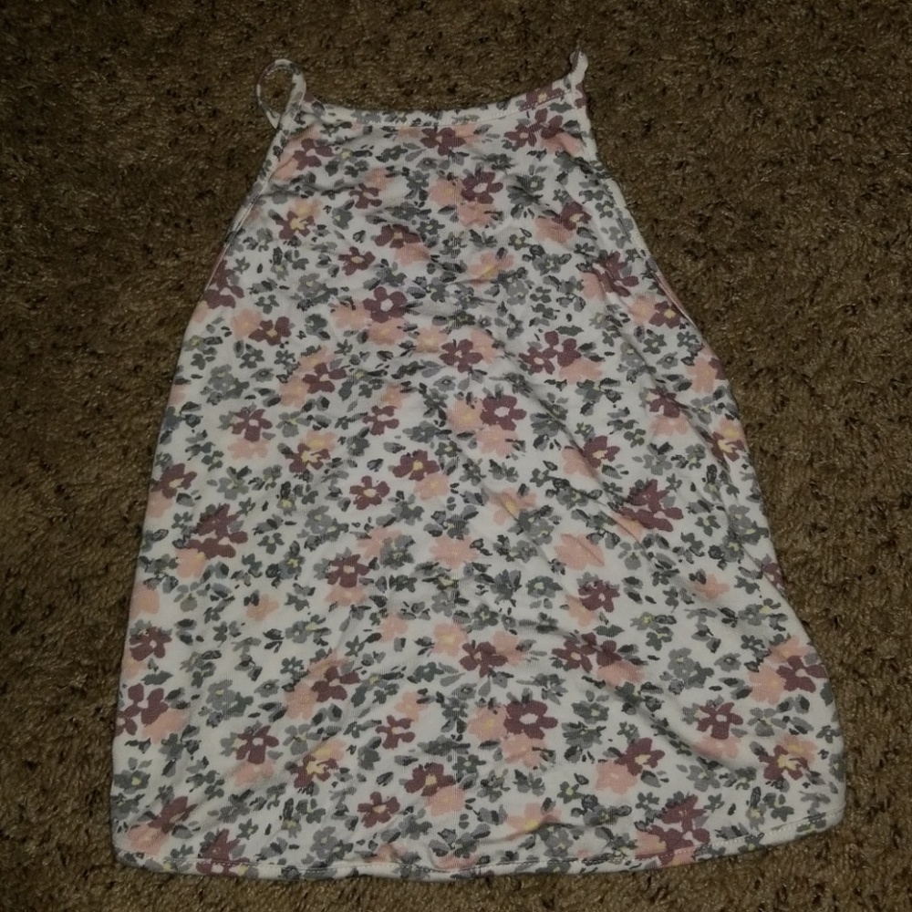 Garage floral crop top with open back